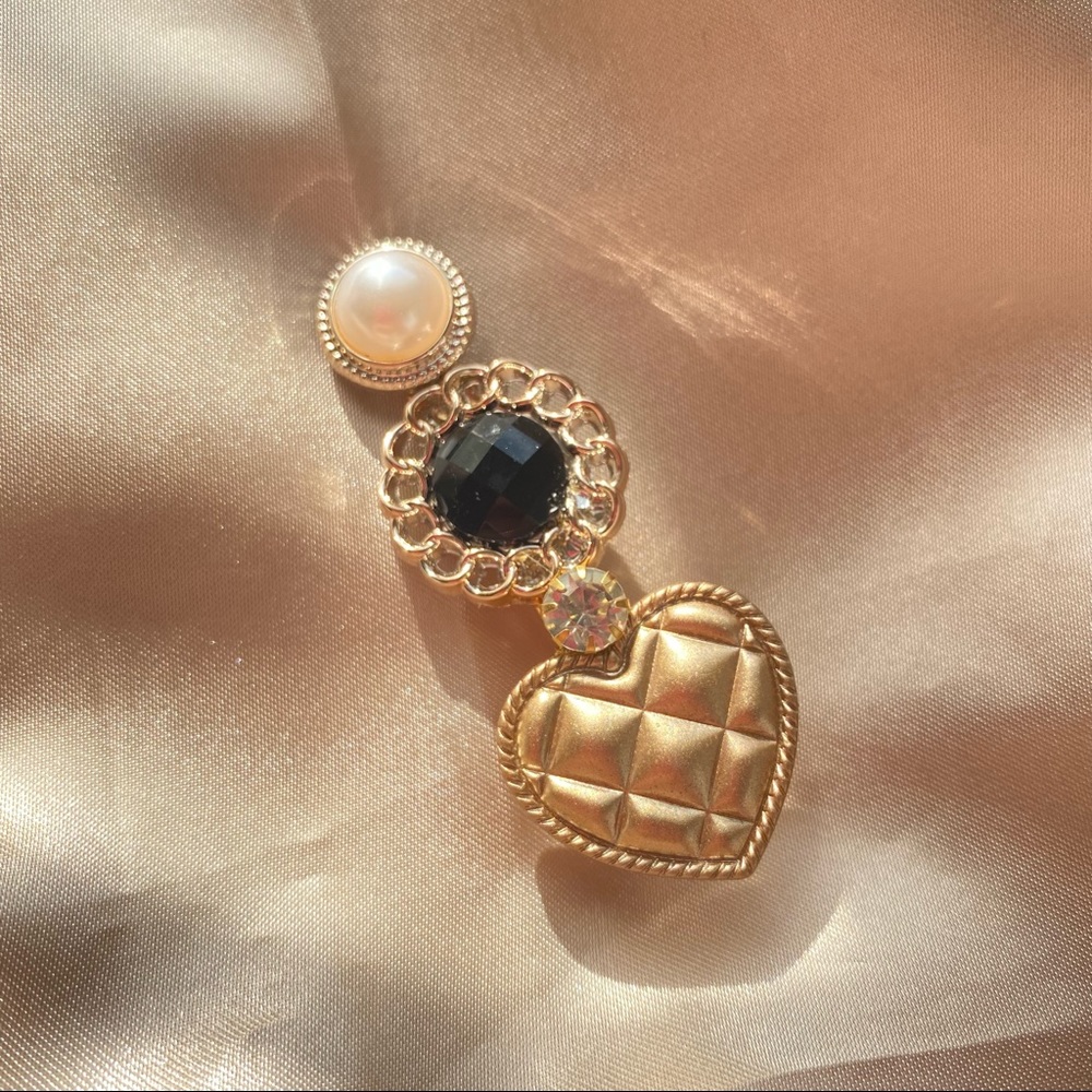 💕Last one Hair Accessory Pearls Golden Stone Hair Clip - Picture 6 of 8